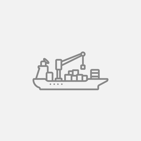 Lading containerschip lijn pictogram. — Stockvector