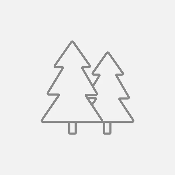 Ikona čáry stromy borovice. — Stockový vektor