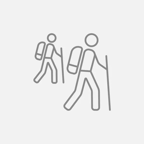 Turist backpackers ikon. — Stock vektor