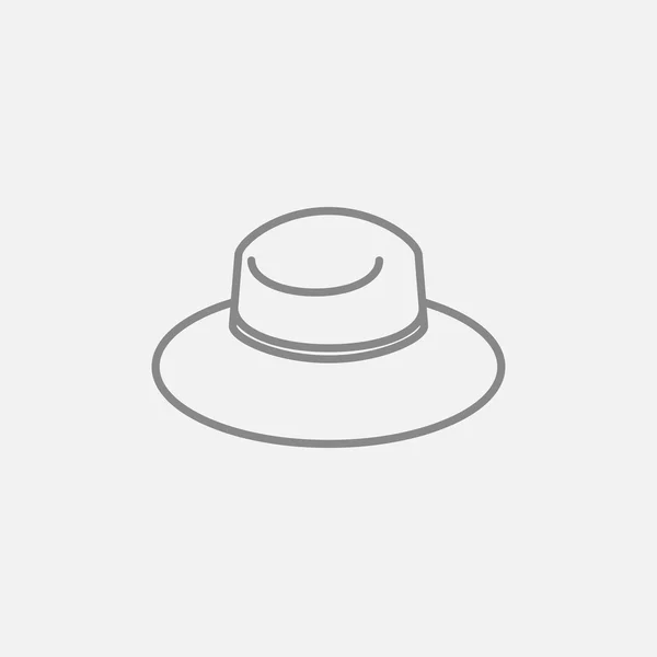 Chapéu de verão ícone de linha . — Vetor de Stock