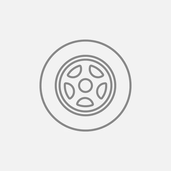 Car wheel line icon. — Stock Vector