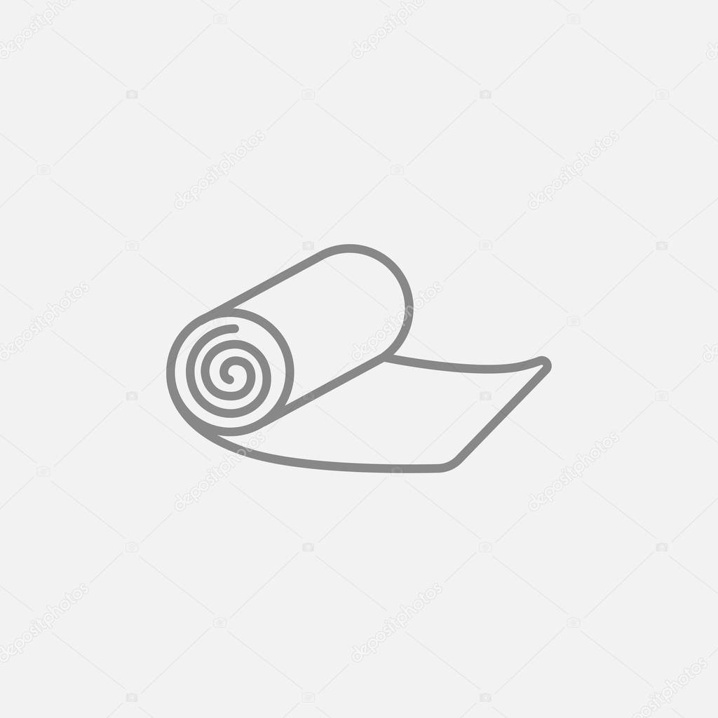 Camping carpet line icon.