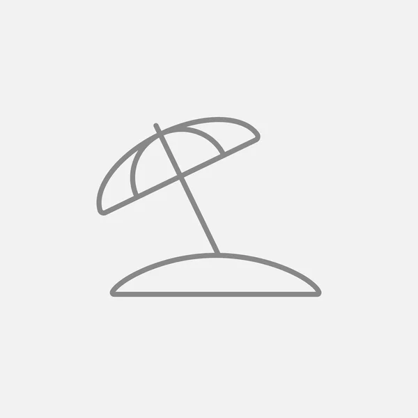 Beach umbrella line icon. — Stock Vector