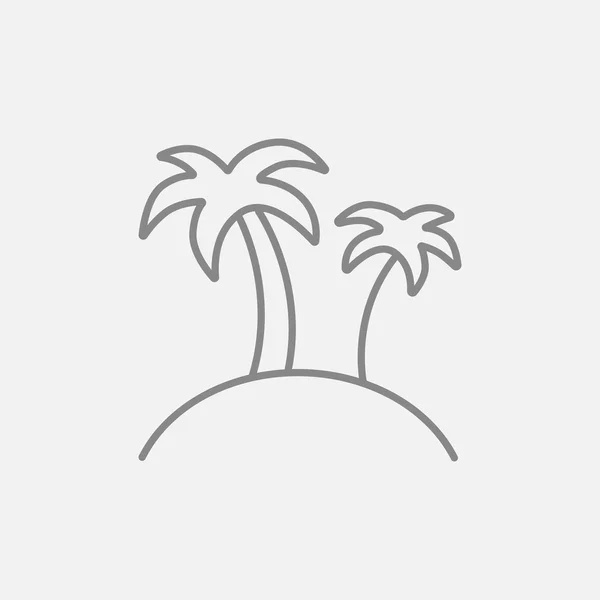 Two palm trees on island line icon. — Stock Vector