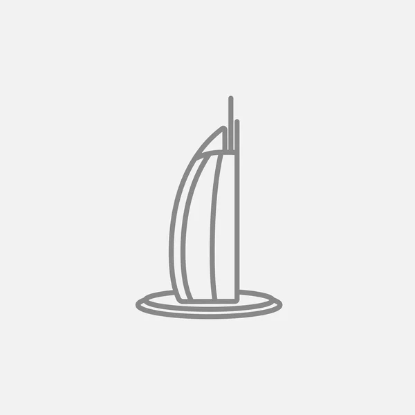 Icône de la ligne d'hôtel Burj Al Arab . — Image vectorielle