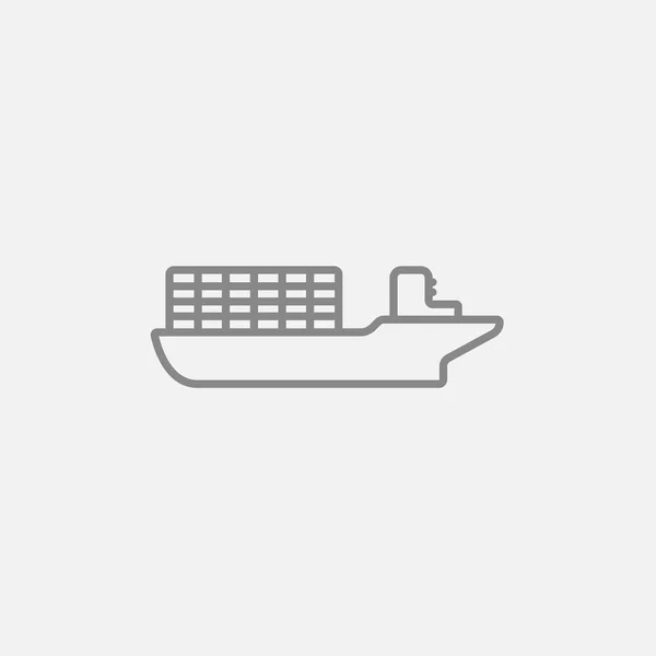 Icono de línea de buque contenedor de carga . — Vector de stock