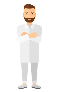 Erkek laboratuvar asistanı.