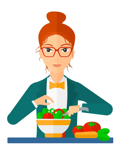Žena vaření jídlo. — Stockový vektor