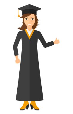 Lisansüstü gösteren başparmak tabela.