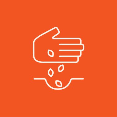 Tohum Ekim alanı çizgisi simgesinde el.