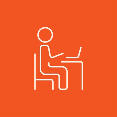 Onun laptop satırı kutsal kişilerin resmi vasıl çalışma iş adamı.