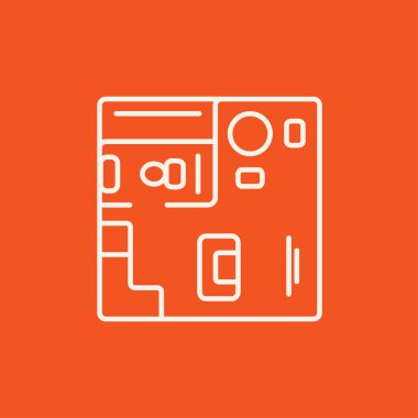 Evin iç mobilya çizgi simgesiyle.