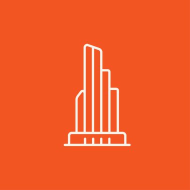 Skyscraper office building line icon.