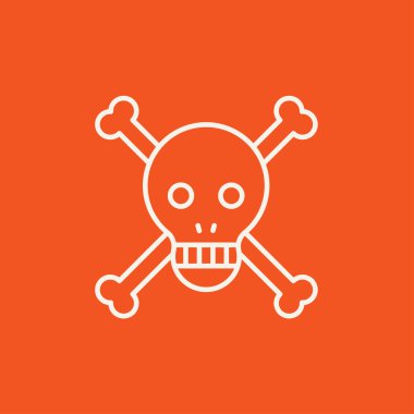 Kafatası ve çapraz kemikler simgesi satır.