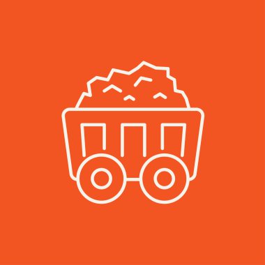 Madencilik kömür arabası satırı simgesi.