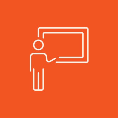 Blackboard çizgi simgesini işaret Profesör.