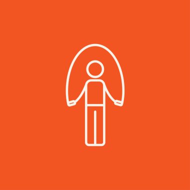 Adam ip satırı simgesi atlama ile egzersiz.