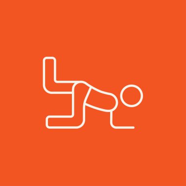 Man exercising buttocks line icon.