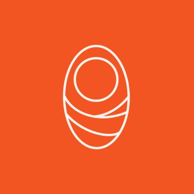 Infant wrapped in swaddling clothes line icon.