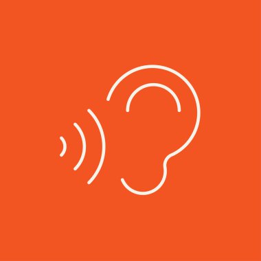 Kulak ve ses dalgaları satırı simgesi.