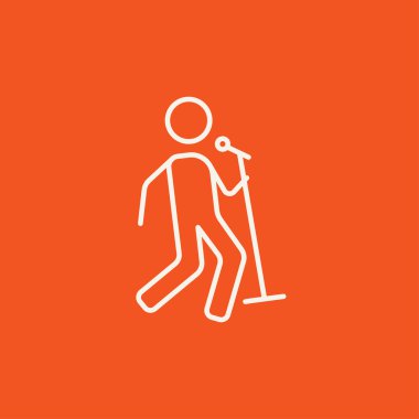 Adam mikrofon satırı simgesi ile şarkı.