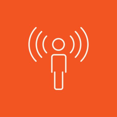 Ses satırı simgesi olan adam.