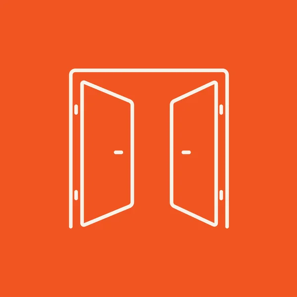 Open doors line icon. — Stock vektor