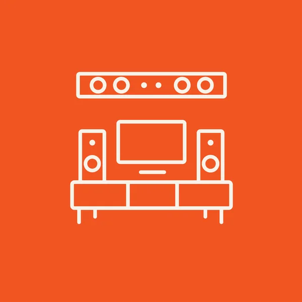 TV flat screen and home theater line icon. — Stockový vektor