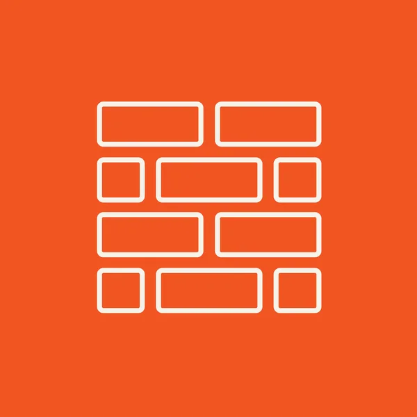 Icono de línea Brickwall . — Vector de stock