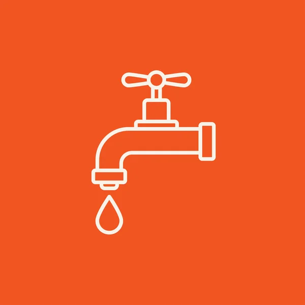 Dripping tap with drop line icon. — Stock Vector