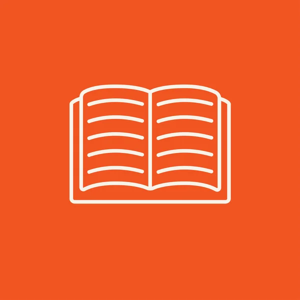 Abrir icono de línea de libro. — Vector de stock