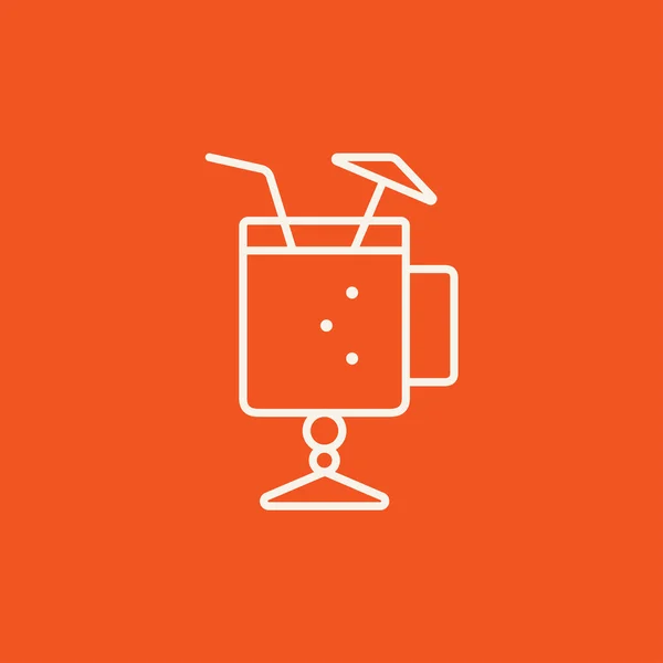 Bicchiere con paglia da bere e ombrello icona linea . — Vettoriale Stock