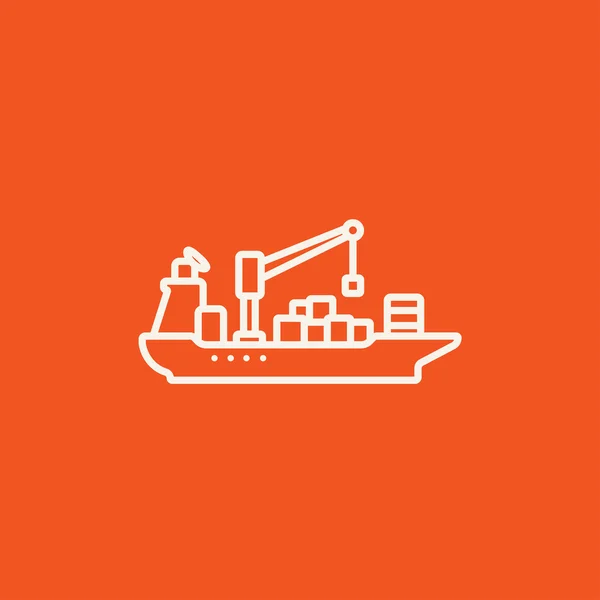 Kargo konteyner gemisi satırı simgesi. — Stok Vektör