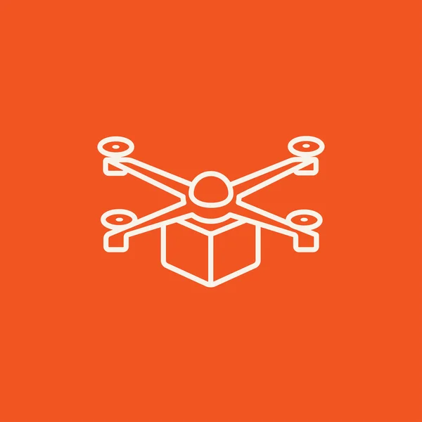 Drone leverera paketikon. — Stock vektor