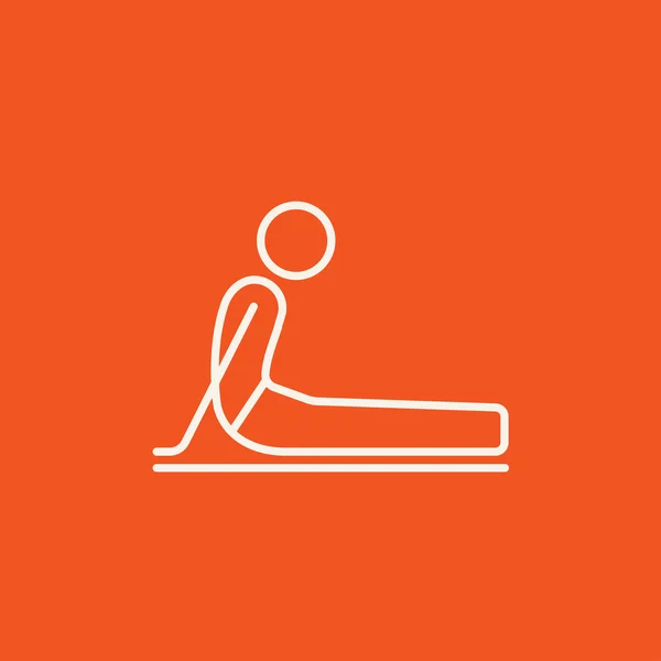 Man practicing yoga line icon. — Stock Vector