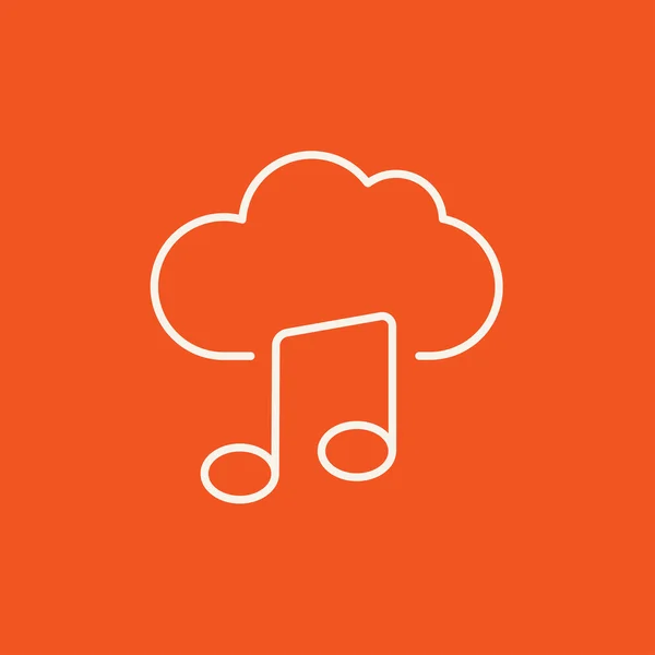 Icône de ligne de musique Cloud . — Image vectorielle