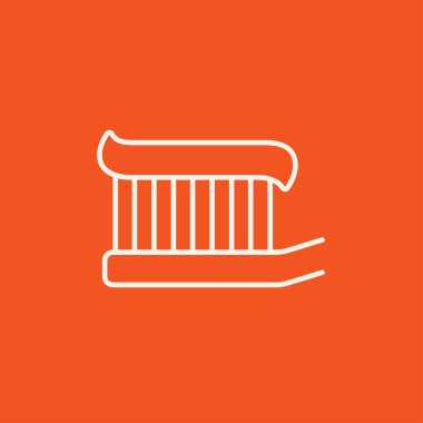 Diş fırçası ile diş macunu satırı simgesi.