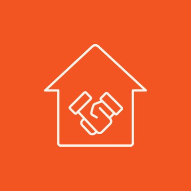 El sıkışma ve başarılı gayrimenkul hareket satırı simgesi.