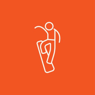 Erkek snowboard satırı simgesi.
