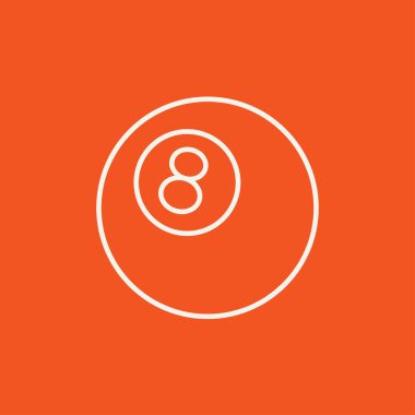 Bilardo topu çizgisi simgesi.