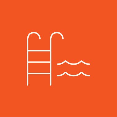 Yüzme Havuzu ile merdiven satırı simgesi.