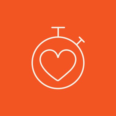 Kronometre ile kalp işareti satırı simgesi.