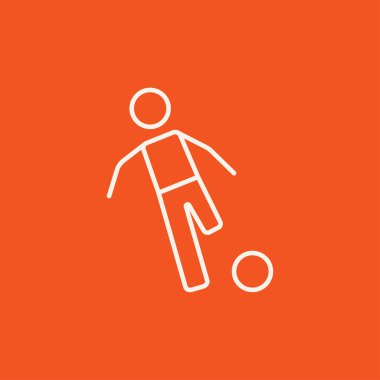 Top çizgisi simgesi olan futbolcu.