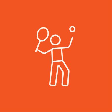 Büyük Tenis satırı simgesi oynayan adam.