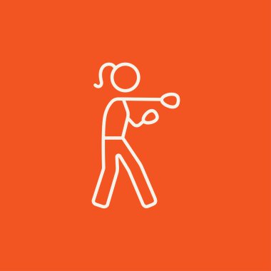 Kadın boksör satırı simgesi.