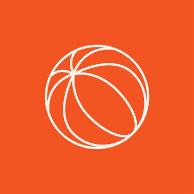 Plaj topu çizgisi simgesi.