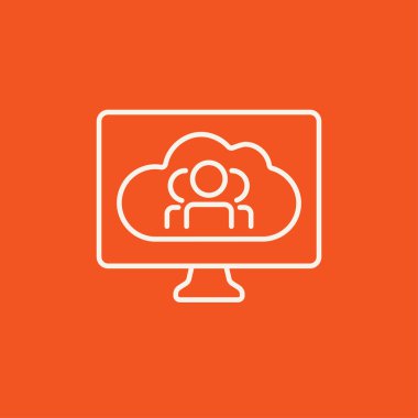 Bulut hesaplama çizgisi simgesi.