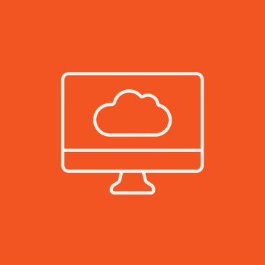 Bulut hesaplama çizgisi simgesi.