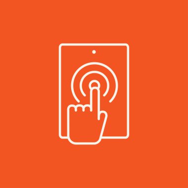 Dijital tablet satırı simgesi dokunmadan parmak.