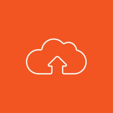 Satırı simgesi yukarı ok ile bulut.